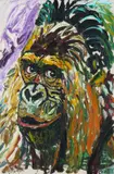 Portrait of Guy the gorilla Signed by John Bratby, Oil on canvas, sold Jun 2017