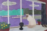 The Cat Signed and dated '76 Oil by Julian Trevelyan, Oil on canvas, unframed, sold Jun 2017