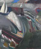 Shipwreck - Cornwall Signed and titled by Alan Dyer, 1980, Oil on canvas, sold Jun 2017