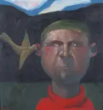 Boy with a bird Signed, also signed and titled on stretcher verso Oil on canvas 53.5 x 50.5cm Provenance: Sandford Gallery, London, B2848, No by Alan Dyer, Oil on canvas, sold Jun 2017