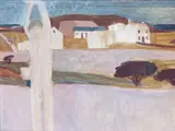 Figure in a landscape Oil on board 60 x 45cm Provenance: Passmore Edwards Gallery, Cornwall, 25th Sept., 1968 D by John Miller, Oil on board, sold Jun 2017