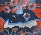 Imperial Red and Poppies Signed Oil by Joan Renton, Oil on canvas, sold Jun 2017