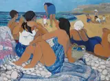 Surveillant Les Enfants Signed and dated 86 Oil on canvas 73 x 100cm Provenance: Galerie Romanet, Paris Condition report: Good condition by Claudia Williams, Oil on canvas, sold Jun 2017