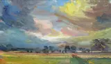 Late Summer Signed and dated 97 verso Oil on board 51 x 84cm Condition report: Good condition by David Atkins, Oil on board, sold Jun 2017
