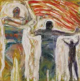 Figures in a landscape Oil on board 51 x 51cm Condition report: Good condition by Robert Kenny Smith, Oil on board, offered Jun 2017