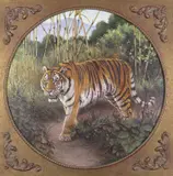 Indo Chinese Tiger, Panthera Tigris Corbetti Signed Oil on canvas Circular 47cm diameter Condition report: Unlined, good condition by Willem Sternberg de Beer, Oil on canvas Circular, sold Jun 2017