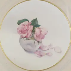 Roses Signed with initials and dated 30 Watercolour by Edward Julius Detmold, Watercolour, circular, sold Jun 2017