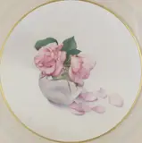 Roses Signed with initials and dated 30 Watercolour by Edward Julius Detmold, Watercolour, circular, sold Jun 2017