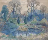 A country house and garden Signed Pen by William Ratcliffe, Pen, ink and watercolour, sold Jun 2017