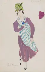 Costume designs: Peasants and Pas de Trois Three by Hugh Stevenson, watercolour, sold Jun 2017