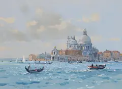 View of Santa Maria della Salute, Venice Signed Gouache 29 x 39cm Provenance: Burlington Paintings, London, November 1989, No by Robert King, Gouache, sold Jun 2017