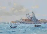 View of Santa Maria della Salute, Venice Signed Gouache 29 x 39cm Provenance: Burlington Paintings, London, November 1989, No by Robert King, Gouache, sold Jun 2017
