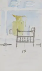 The brass jug; Steps by Hugh Casson, watercolour, sold Jun 2017