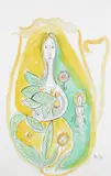 Lady in a jug Signed with initials and dated '78 Pen by Frances Richards, Pen, ink and watercolour, sold Jun 2017