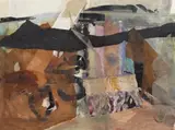 Untitled by Tom J. Nash, Watercolour with collage, offered Jun 2017