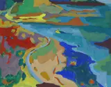 Tresco - Appletree Bay Signed and dated 93 by Tim Newman, Gouache on card, sold Jun 2017
