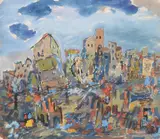 Poggibonsi, Italy Signed and dated 44, also titled and dated December 44 verso Gouache, unframed 33.5 x 39cm Condition report: In good condition by William Gear, Gouache, unframed, sold Jun 2017