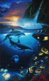 Dolphin Love Signed and dated 2006 Watercolour 58 x 77cm With a lithograph by the same hand of dolphins by Robert Wyland, 2006, Watercolour, offered Jun 2017