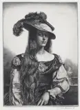 The black silk dress Signed by Gerald Brockhurst, 1927, Etching, sold Jun 2017