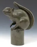 Grey squirrel on a cylinder base by Geoffrey Dashwood, bronze, sold Jun 2017