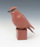 Waxwing on a cube by Geoffrey Dashwood, bronze, sold Jun 2017