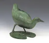 Moorhen standing on a lily pad by Geoffrey Dashwood, bronze, sold Jun 2017