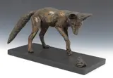 The fox and the frog by Sally Arnup, Bronze on a metal base, sold Jun 2017
