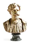 A patinated terracotta portrait bust of a man by Maximilien H. Hiolle, sculpture, sold Apr 2017