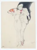 Danse by Armand Bouten, pencil and watercolour on paper, sold Mar 2017