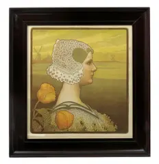 Sa Tres Gracieuse Majeste La Reine Wilhelmine lithograph in colours, framed signed in the print top left corner, 38.5 x 36cm by Paul Berthon, lithograph, sold Mar 2017