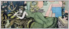 Mediklas, 1896 lithographic print in colours, framed signed A Jank lower right and dated 40 x 16cm by Angelo Jank, print, offered Mar 2017