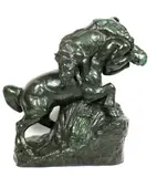 Centaur and Wild Boar, verdi gris patinated bronze signed in the cast to the base L De Monard, A Rudier Foundry mark, 59cm by Louis de Monard, bronze, offered Mar 2017