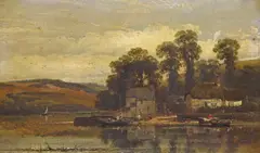 Saint Sampsons on the River Fowey by William Pitt, 1857, oil on canvas, sold Mar 2017