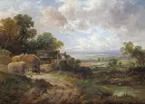 Farmyard by the river Signed by David Payne, Oil on canvas, sold Mar 2017