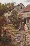 Old House, Clovelly, Devon Signed and dated 1887 Oil on canvas unframed 45.5 x 30.5cm; 18 x 12in General condition report Unlined, good condition by Edward Wilkins Waite, 1887, Oil on canvas unframed, sold Mar 2017