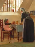 Making blackberry pie Signed and dated 1886 Oil by Edith Hayllar, 1886, Oil on board, offered Mar 2017