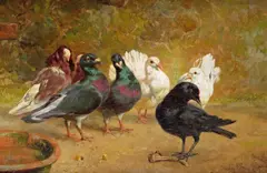 The Uninvited Guest Signed and dated 1900 Oil by Charles Collins, 1900, Oil on canvas, sold Mar 2017