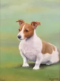 A Jack Russell in a landscape Signed and dated 1968 Oil on board 46 x 36cm; 18 x 14in Provenance: Private Collection, Somerset by Hugh Melvill Crowther, 1968, Oil on board, sold Mar 2017