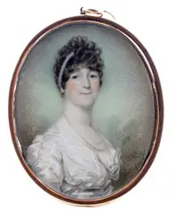 Portrait miniature of a lady by Charles Jagger, watercolor, sold Mar 2017
