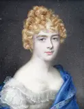 Portrait miniature of a lady with gold curls by Charles Jagger, watercolor, offered Mar 2017