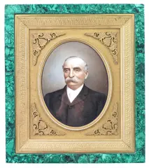 Portrait miniature of a gentleman Enamel on metal Oval by Mathieu Deroche, watercolor, offered Mar 2017