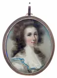 Portrait miniature of a lady with curly hair by Abraham Daniel, watercolor, offered Mar 2017