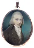 Portrait miniature of a gentleman by George Place, watercolor, offered Mar 2017