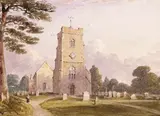 Walton Church Titled on a label verso Watercolour 15 by John Varley O.W.S., Watercolour, offered Mar 2017
