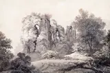 Valle Crucis Abbey Grisaille by John Glover, watercolour, sold Mar 2017