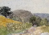 Figures in a hilly landscape Signed indistinctly with initials by David Cox Snr. O.W.S., Watercolour, offered Mar 2017