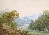 Tintern Abbey from accross the river Wye by Nicholas Pocock, watercolour, sold Mar 2017