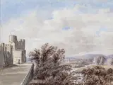 Windsor Castle, North Terrace Signed and inscribed Pen by Thomas Sunderland, Pen, ink and watercolour, sold Mar 2017