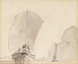 An Indian river craft Pencil with grisaille wash 11.5 x 14cm; 4½ x 5½in Provenance: Sabin Galleries, London by Thomas Daniell, Pencil with grisaille wash, sold Mar 2017