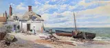Old Cottage at end, Aldeburgh, Suffolk Signed and inscribed Watercolour 19.5 x 44cm; 7¾ x 17¾in General condition report In good condition by Charles Rowbotham, Watercolour, sold Mar 2017